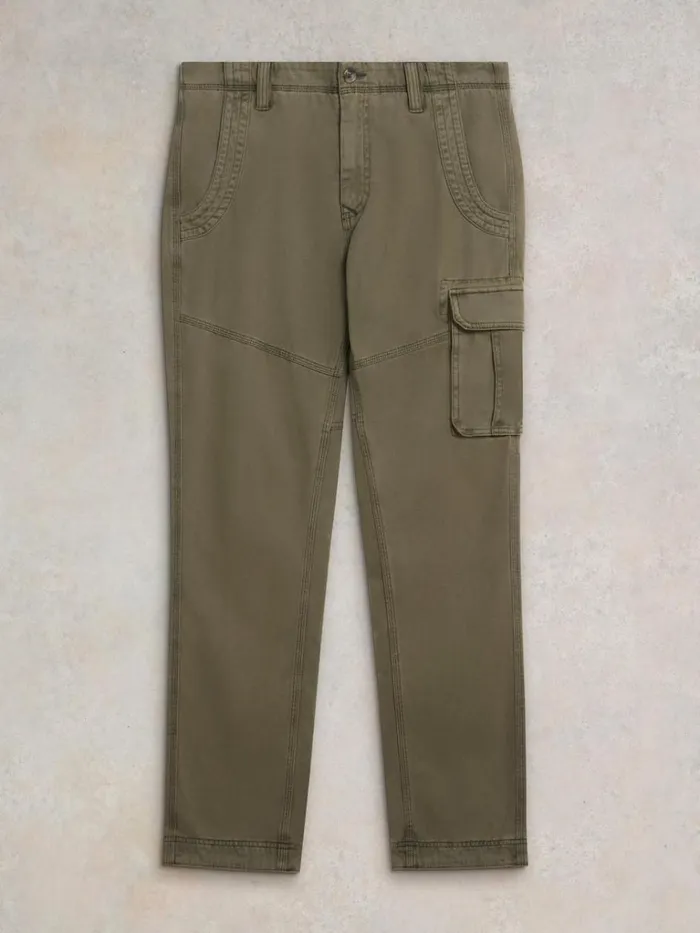 Men TROUSERS White Stuff Kegworth Organic Cargo Trouser Khaki Green Men TROUSERS White Stuff Kegworth Organic Cargo Trouser Khaki Green
