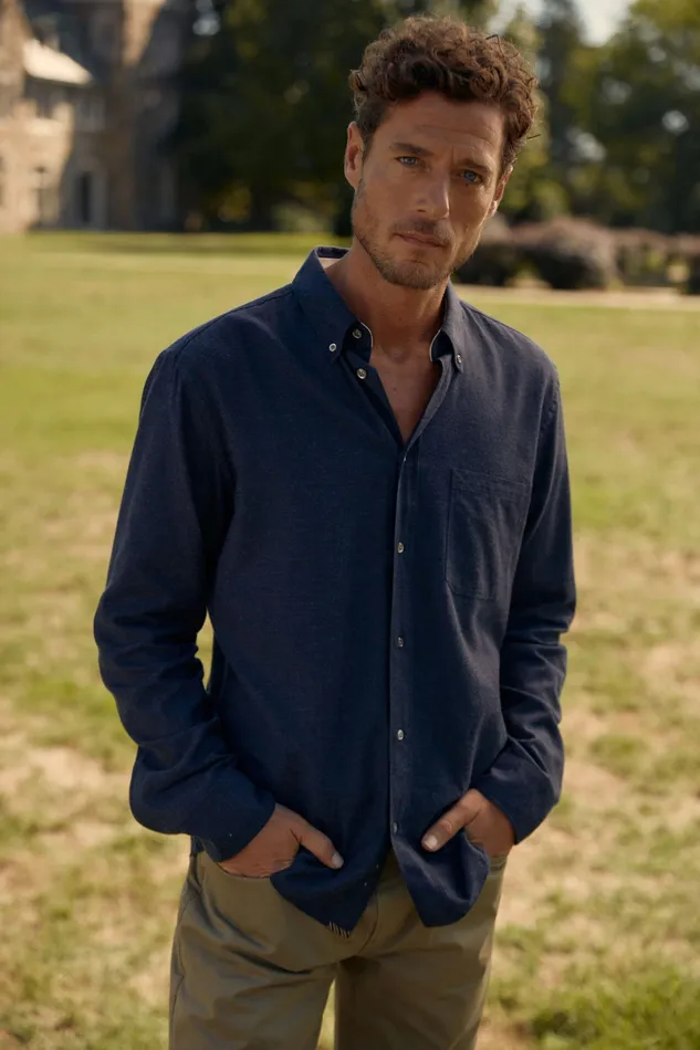 Men Tuscumbia Classic Shirt Navy Billy Reid Shirting