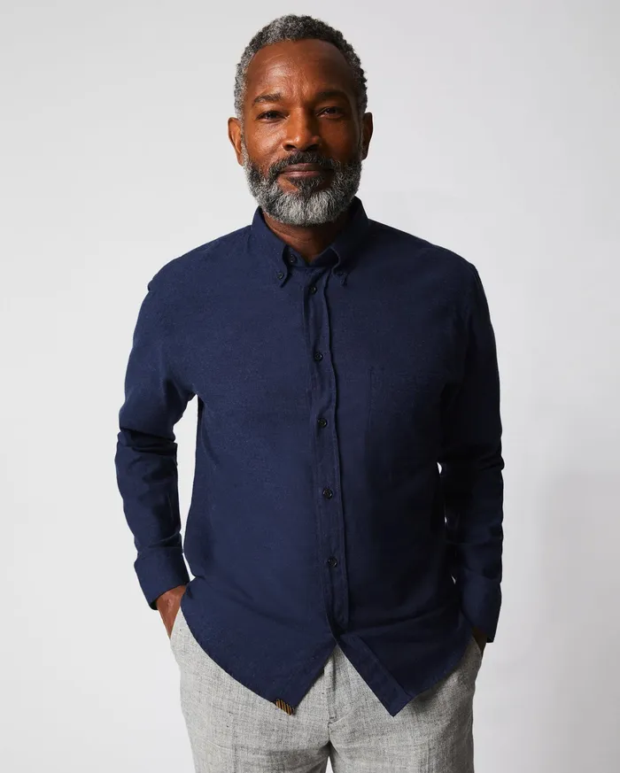 Men Tuscumbia Classic Shirt Navy Billy Reid Shirting