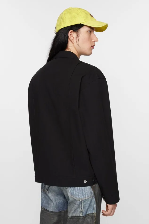 Men Twill Jacket Black Acne Studios Outerwear