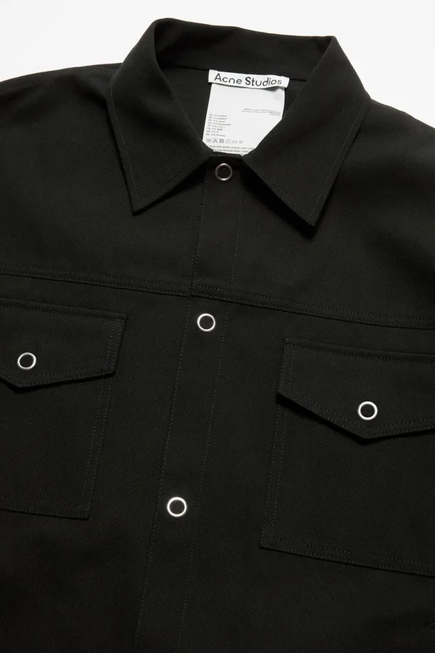 Men Twill Jacket Black Acne Studios Outerwear