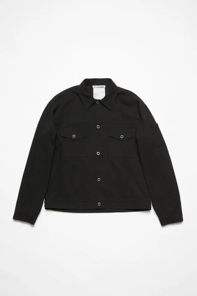 Men Twill Jacket Black Acne Studios Outerwear