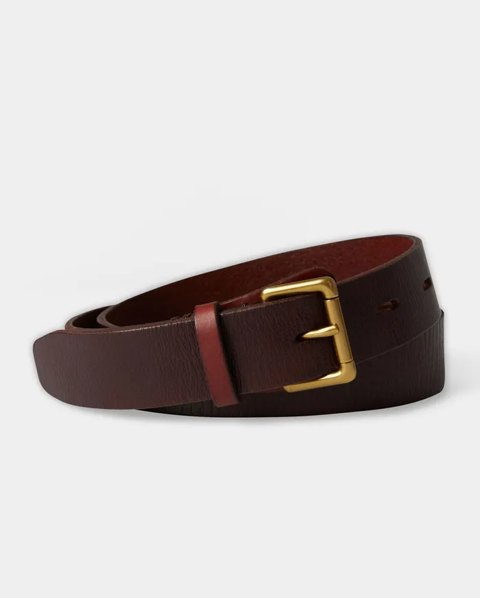 Men Uniform Leather Belt Cognac Billy Reid Suiting