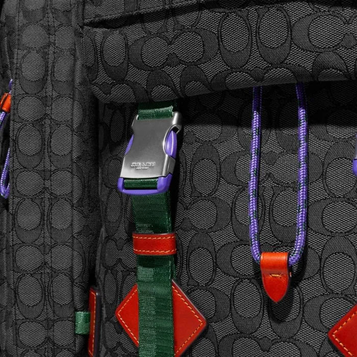Men Utility Backpack In Signature Jacquard Charcoal Coach Backpacks