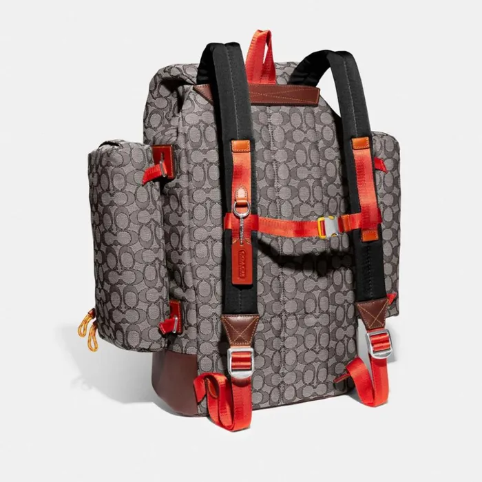 Men Utility Backpack In Signature Jacquard Oak Coach Backpacks