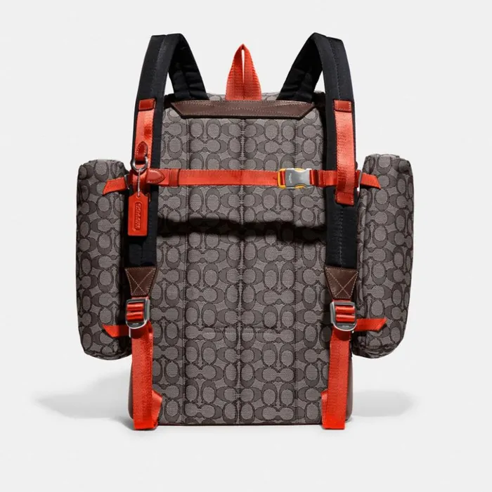 Men Utility Backpack In Signature Jacquard Oak Coach Backpacks