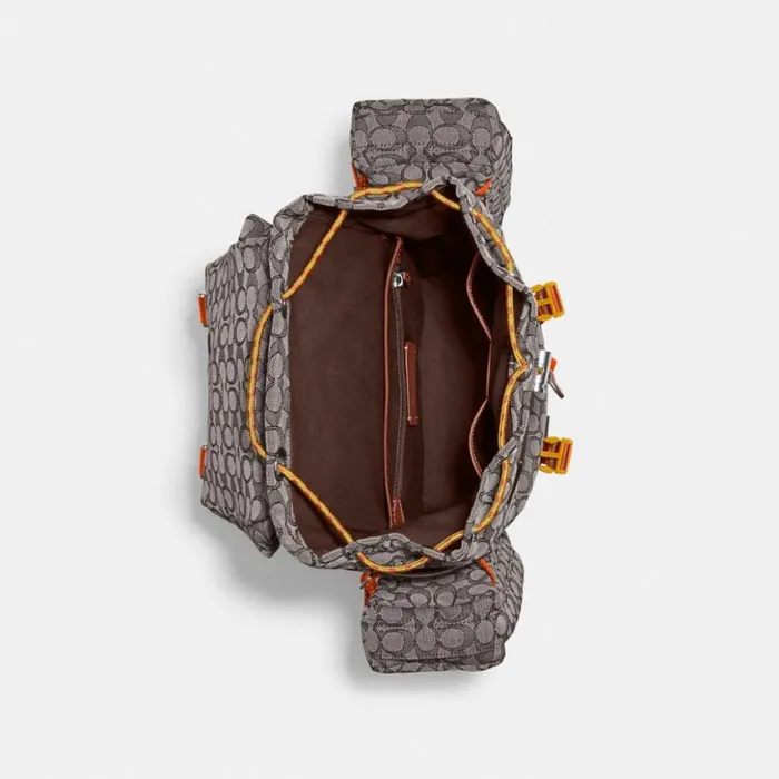 Men Utility Backpack In Signature Jacquard Oak Coach Backpacks