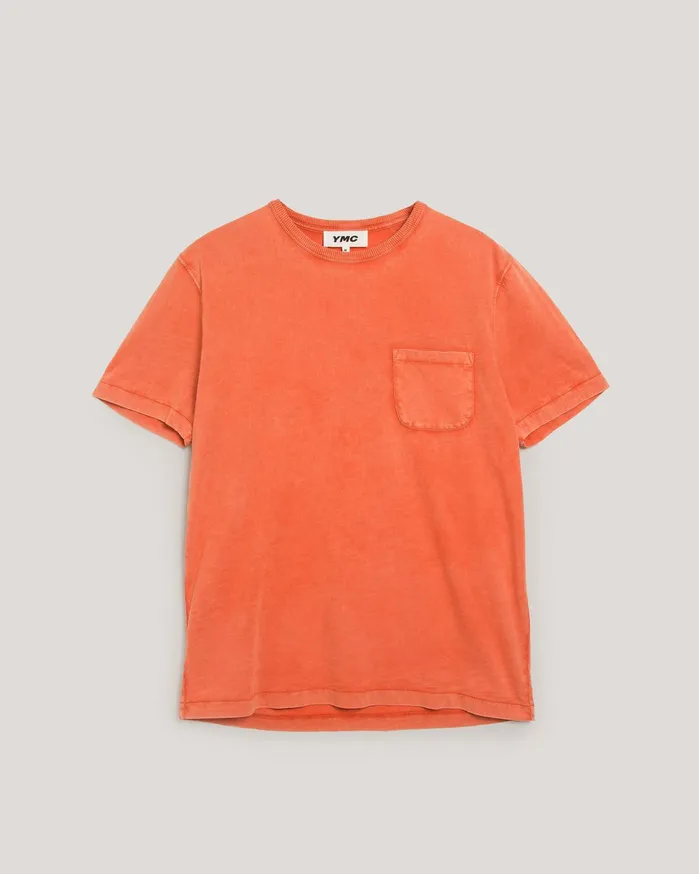 Men Wild Ones Pocket TShirt Orange YMC Tops and TShirts