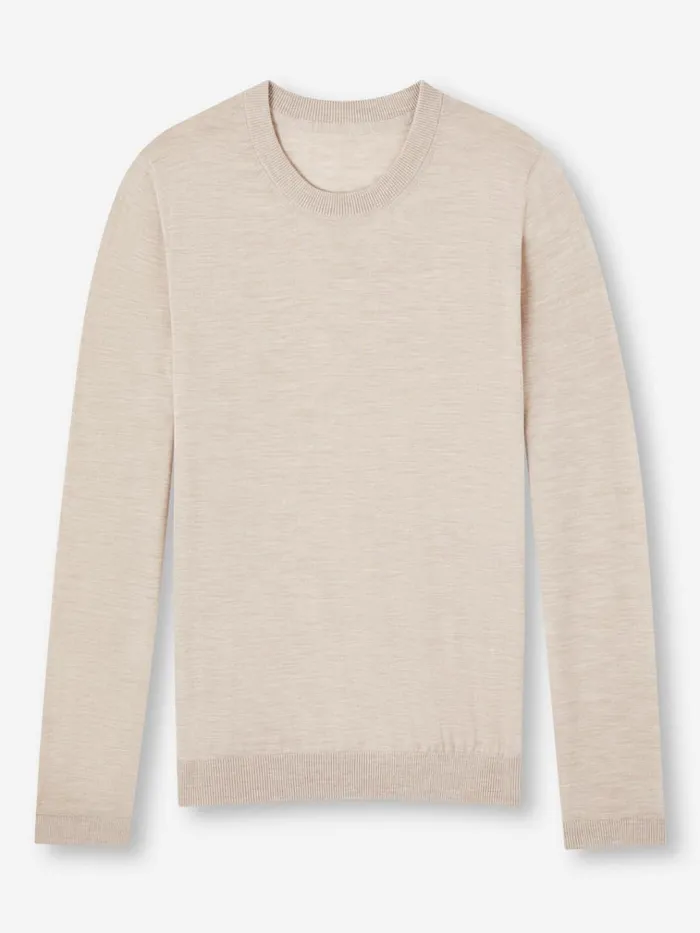 Merino Sweaters and Hoodies Men Derek Rose Sweater Orson Merino Wool Oat