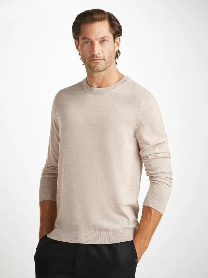 Merino Sweaters and Hoodies Men Derek Rose Sweater Orson Merino Wool Oat