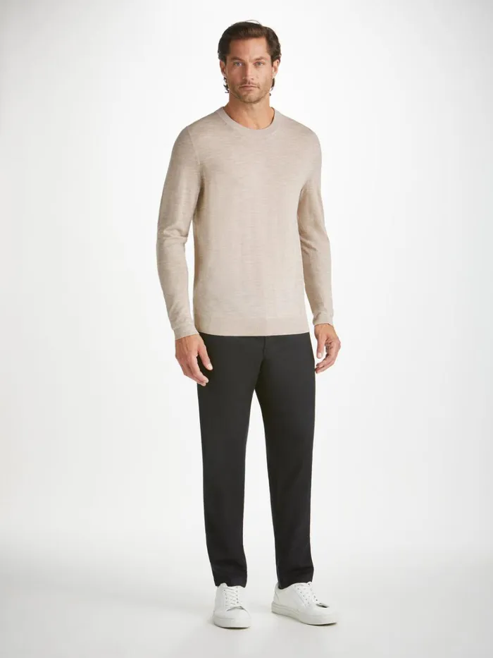 Merino Sweaters and Hoodies Men Derek Rose Sweater Orson Merino Wool Oat