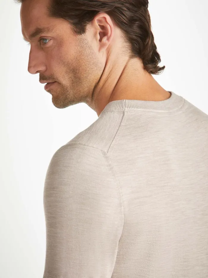 Merino Sweaters and Hoodies Men Derek Rose Sweater Orson Merino Wool Oat