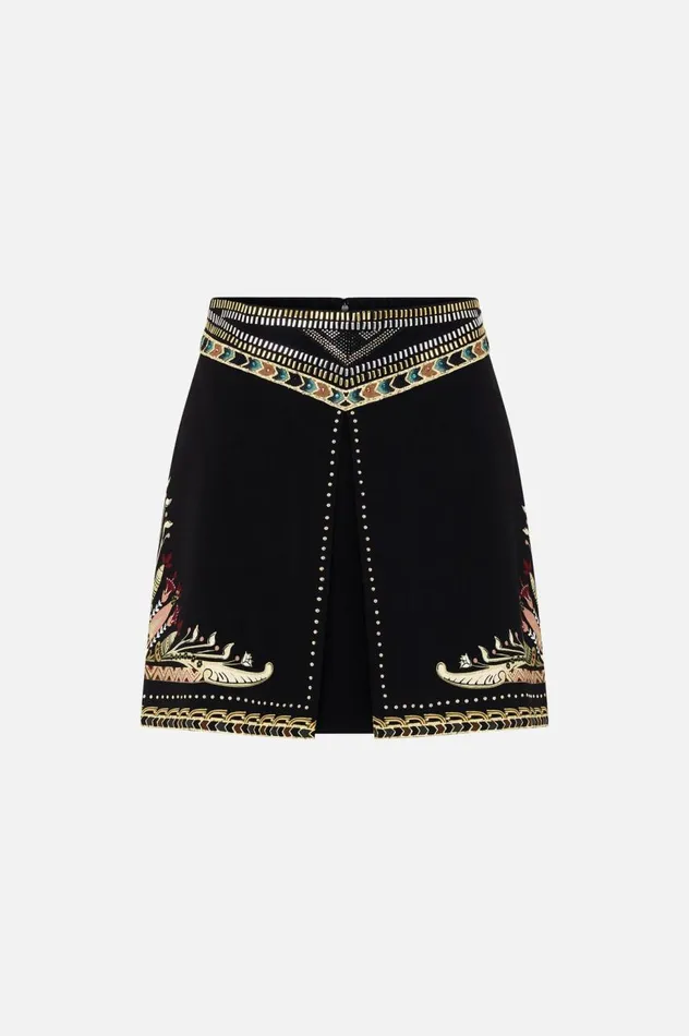 METAL STUDDED SHAPED WAISTBAND MINI SKIRT THEY CALLED HER NEFERTARI They Called Her Nefertari Womens Camilla Skirts