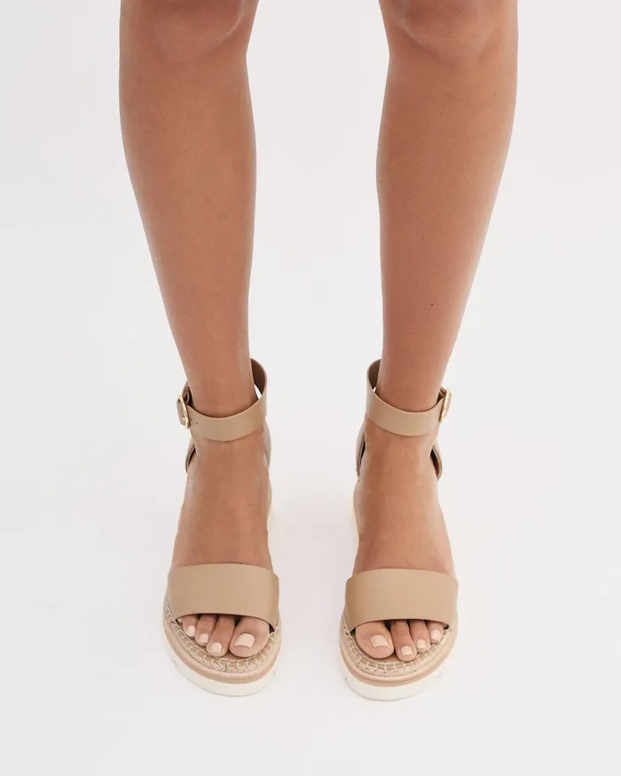 MID SANDALS Kelly mid heel wedges tan leather 8211 jomercer Women MID SANDALS Kelly mid heel wedges tan leather 8211 jomercer Women