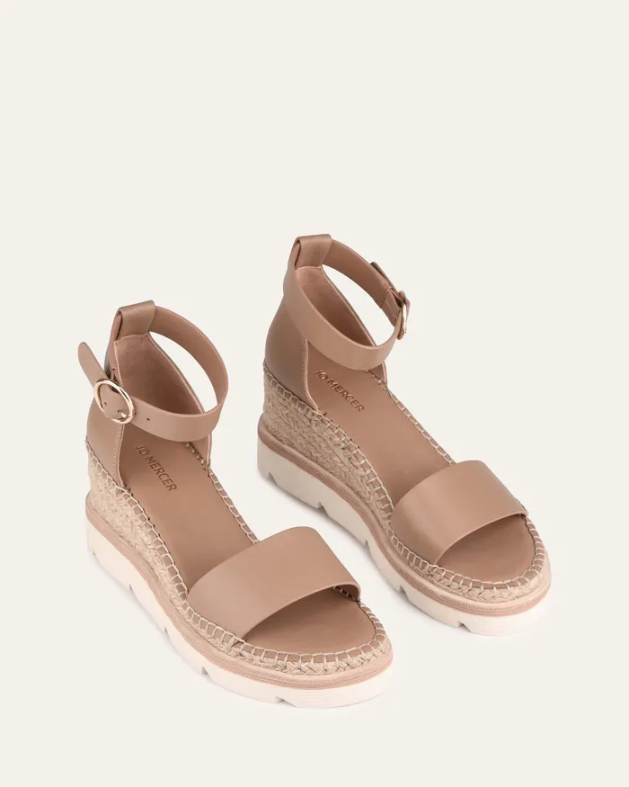MID SANDALS Kelly mid heel wedges tan leather 8211 jomercer Women MID SANDALS Kelly mid heel wedges tan leather 8211 jomercer Women