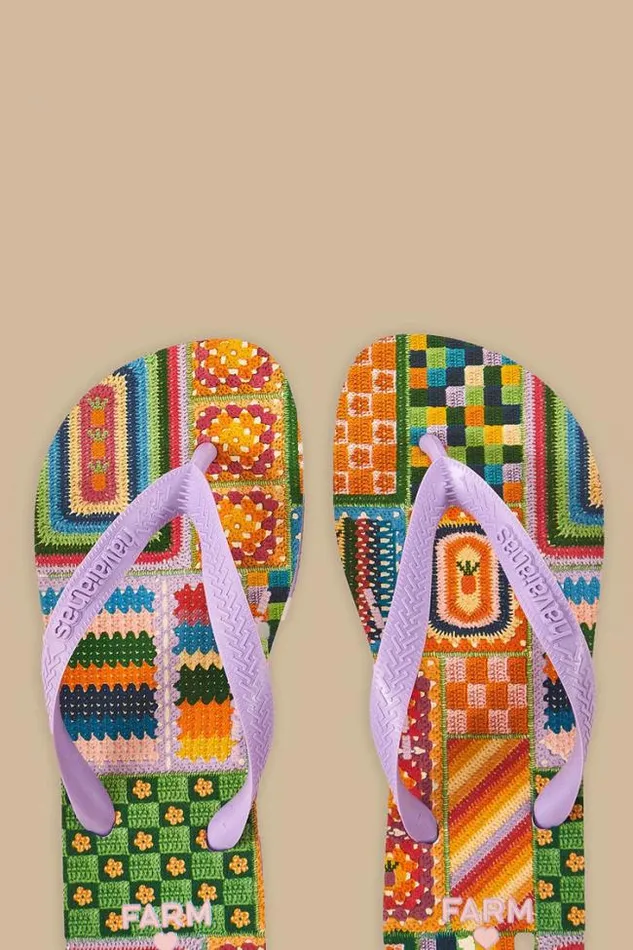 Mixed Crochet Havaianas Sandals Women FARM Rio Sandals Mixed Crochet Havaianas Sandals Women FARM Rio Sandals