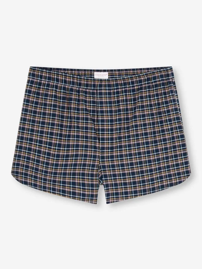 Modern Fit Boxer Shorts Men Derek Rose Modern Fit Boxers Barker 37 Cotton Navy