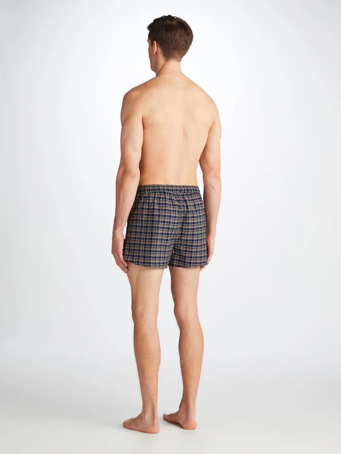 Modern Fit Boxer Shorts Men Derek Rose Modern Fit Boxers Barker 37 Cotton Navy