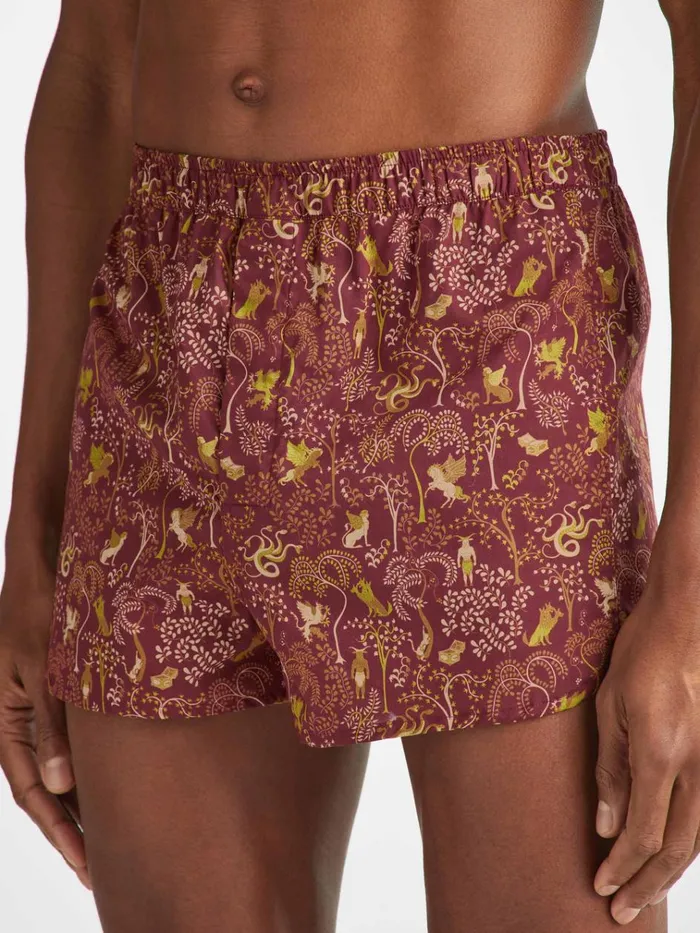 Modern Fit Boxer Shorts Men Derek Rose Modern Fit Boxers Ledbury 74 Cotton Batiste Burgundy