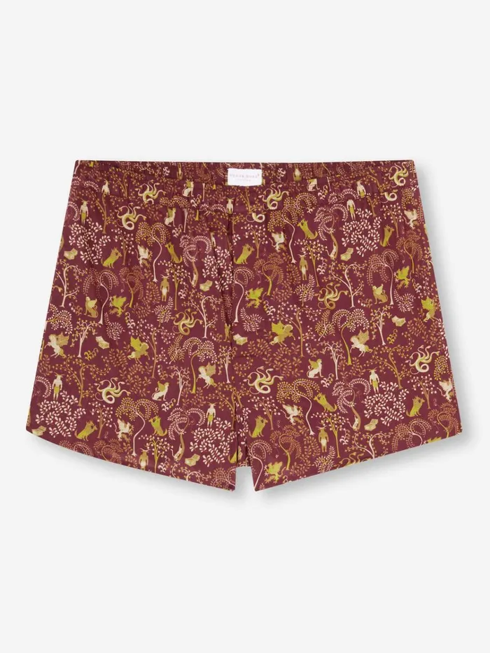 Modern Fit Boxer Shorts Men Derek Rose Modern Fit Boxers Ledbury 74 Cotton Batiste Burgundy