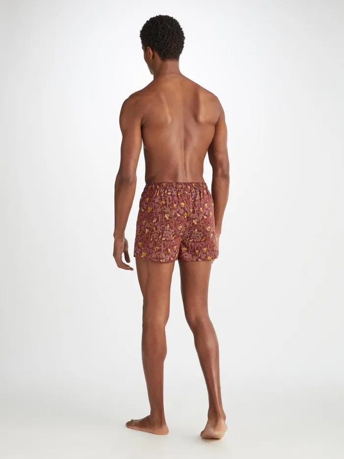 Modern Fit Boxer Shorts Men Derek Rose Modern Fit Boxers Ledbury 74 Cotton Batiste Burgundy