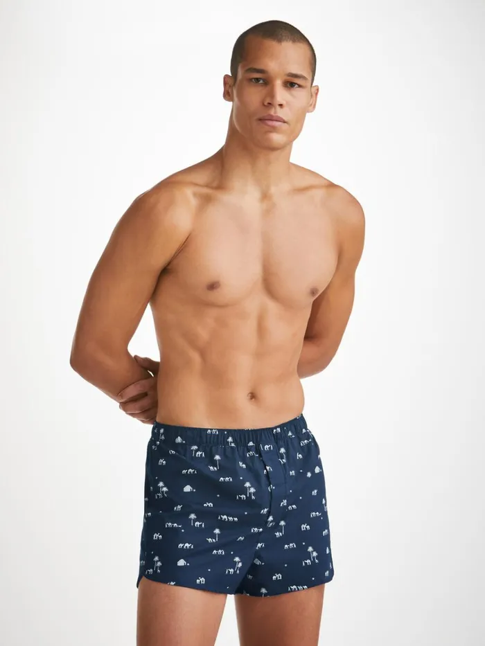Modern Fit Boxer Shorts Men Derek Rose Modern Fit Boxers Nelson 99 Cotton Batiste Navy