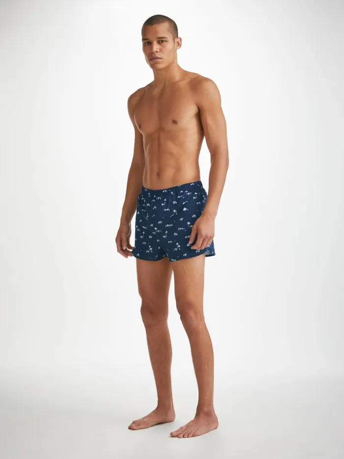 Modern Fit Boxer Shorts Men Derek Rose Modern Fit Boxers Nelson 99 Cotton Batiste Navy