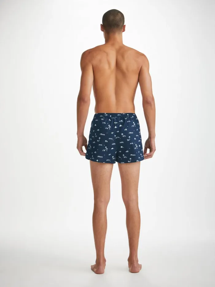 Modern Fit Boxer Shorts Men Derek Rose Modern Fit Boxers Nelson 99 Cotton Batiste Navy