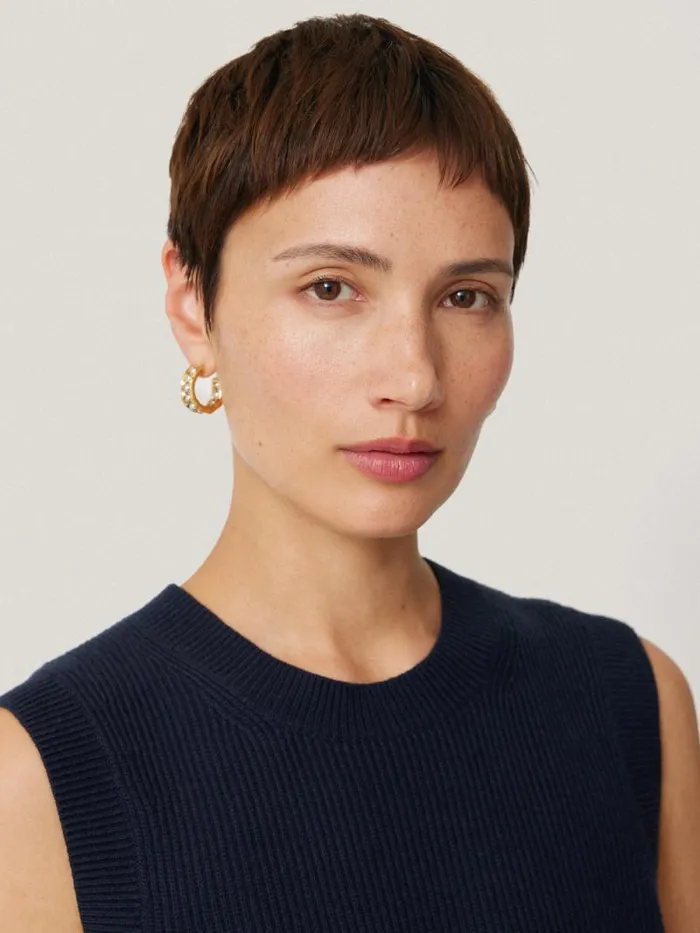 Molten Bead Hoop Earring Multi Women Jigsaw Party