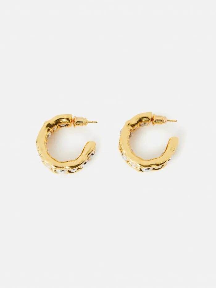 Molten Bead Hoop Earring Multi Women Jigsaw Party