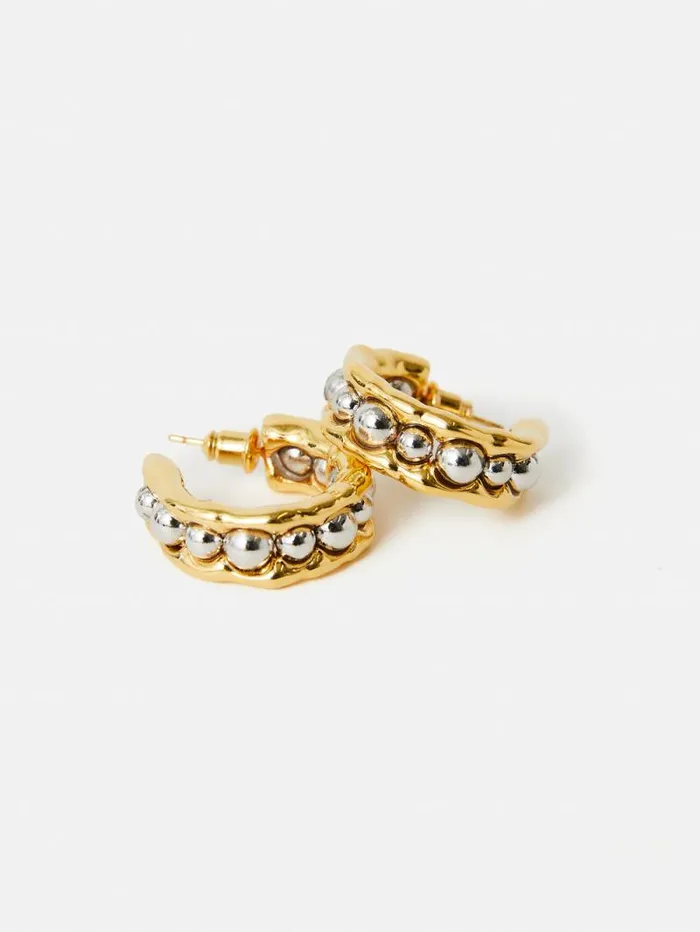 Molten Bead Hoop Earring Multi Women Jigsaw Party