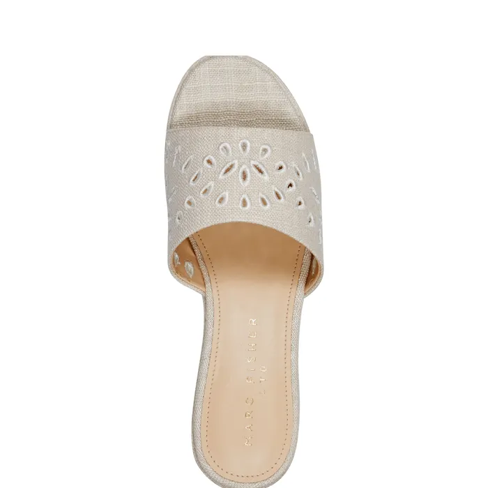 Mules and Slides Marc Fisher Women Foreva Platform Slide Sandal Light Natural