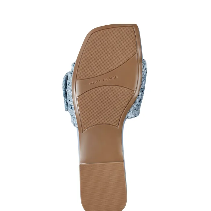 Mules and Slides Marc Fisher Women Loree Flat Slide Sandal Light Blue