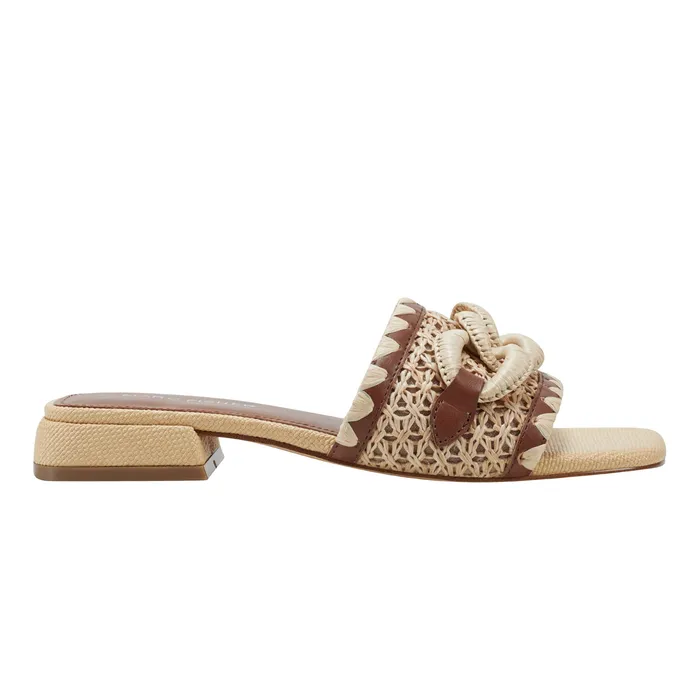Mules and Slides Myami Slide Sandal NaturalBrown 8211 Marc Fisher Women