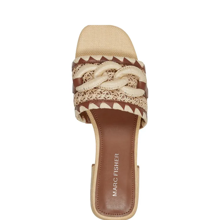 Mules and Slides Myami Slide Sandal NaturalBrown 8211 Marc Fisher Women