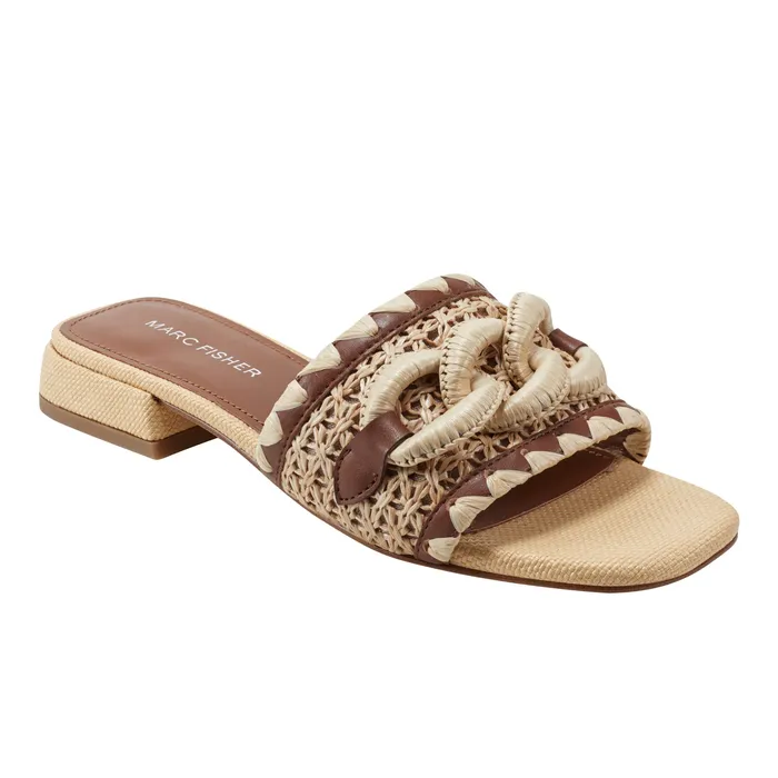 Mules and Slides Myami Slide Sandal NaturalBrown 8211 Marc Fisher Women