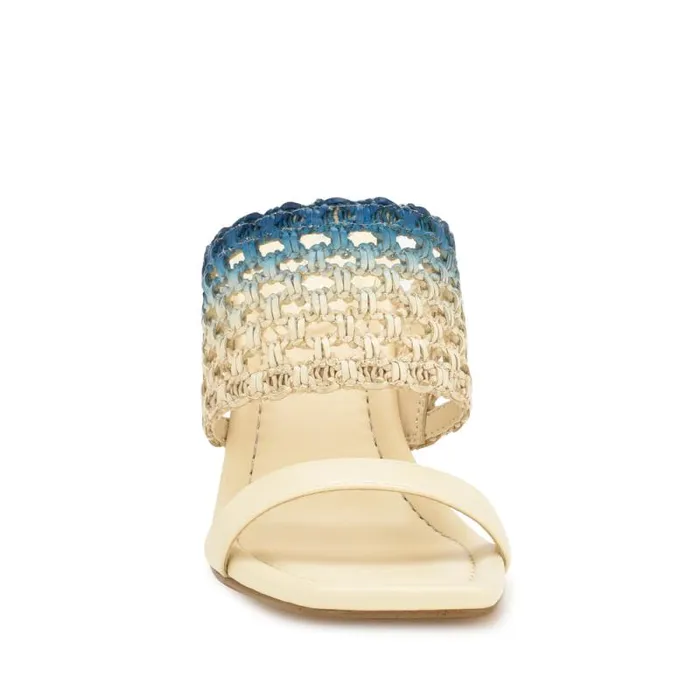 Mylas Heeled Slide Sandals Cream Blue Ombre Women Nine West Sandals