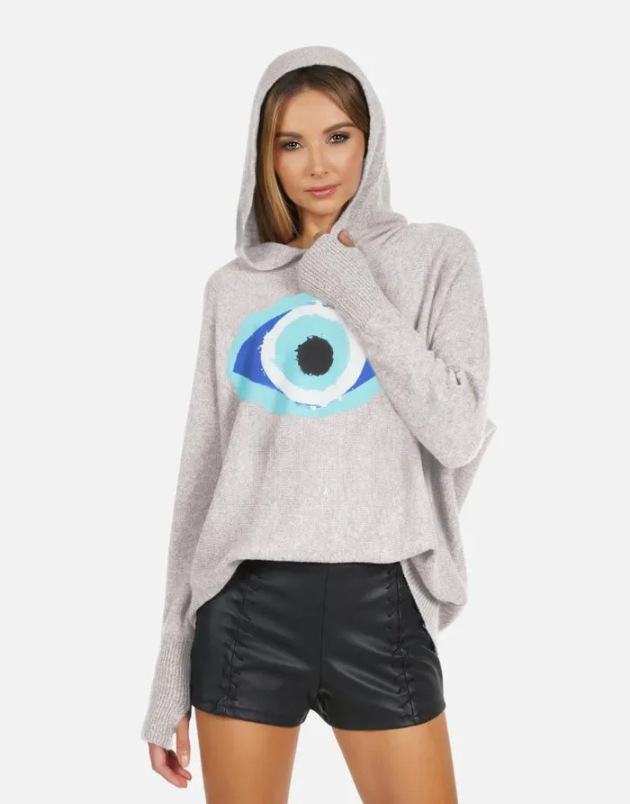 Namiko X Painted Evil Eye Heather Grey Women Lauren Moshi Sweaters and Knits