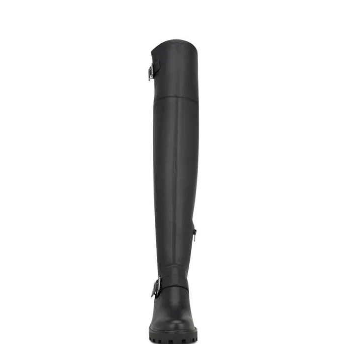 Nans Lug Sole Over The Knee Boots Black Women Nine West Boots and Booties