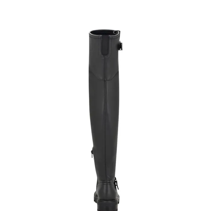 Nans Lug Sole Over The Knee Boots Black Women Nine West Boots and Booties