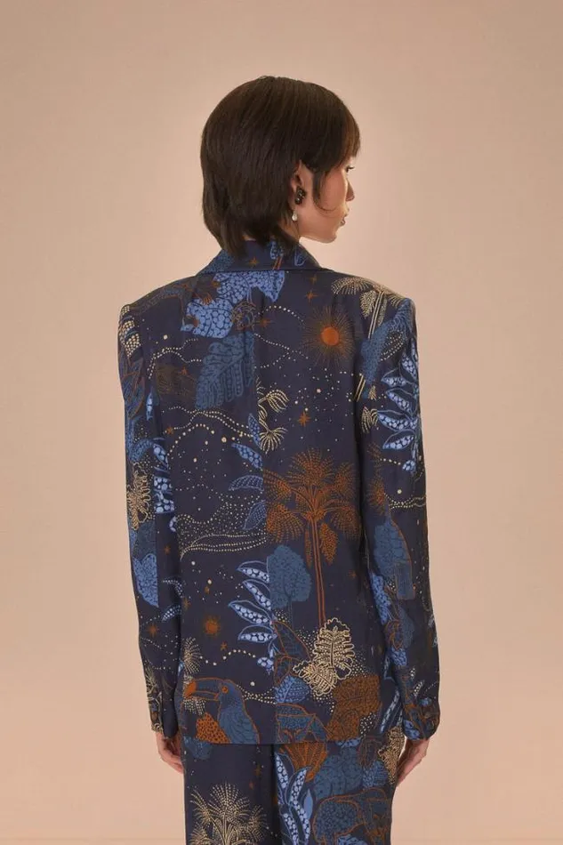 Navy Blue Night Jungle Blazer Women FARM Rio Blazers