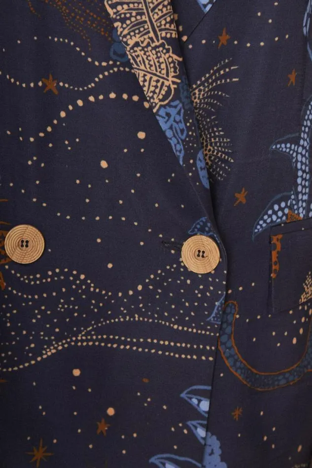 Navy Blue Night Jungle Blazer Women FARM Rio Blazers