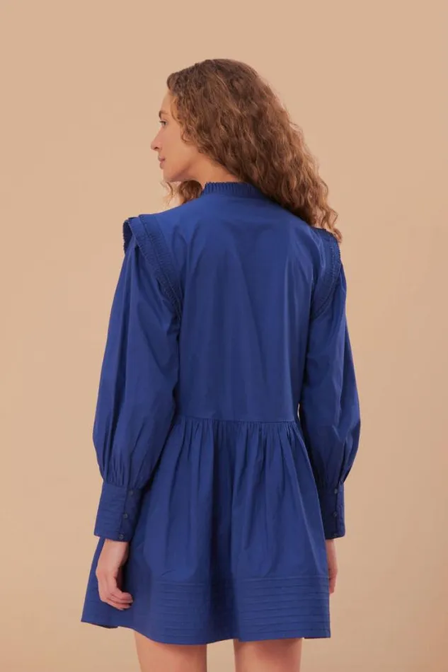 Navy Blue Open Yoke Mini Dress Women FARM Rio Mini Dresses