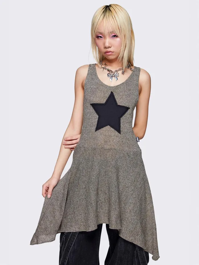 Nebula Asymmetric Mini Dress Women Minga London Knitwear