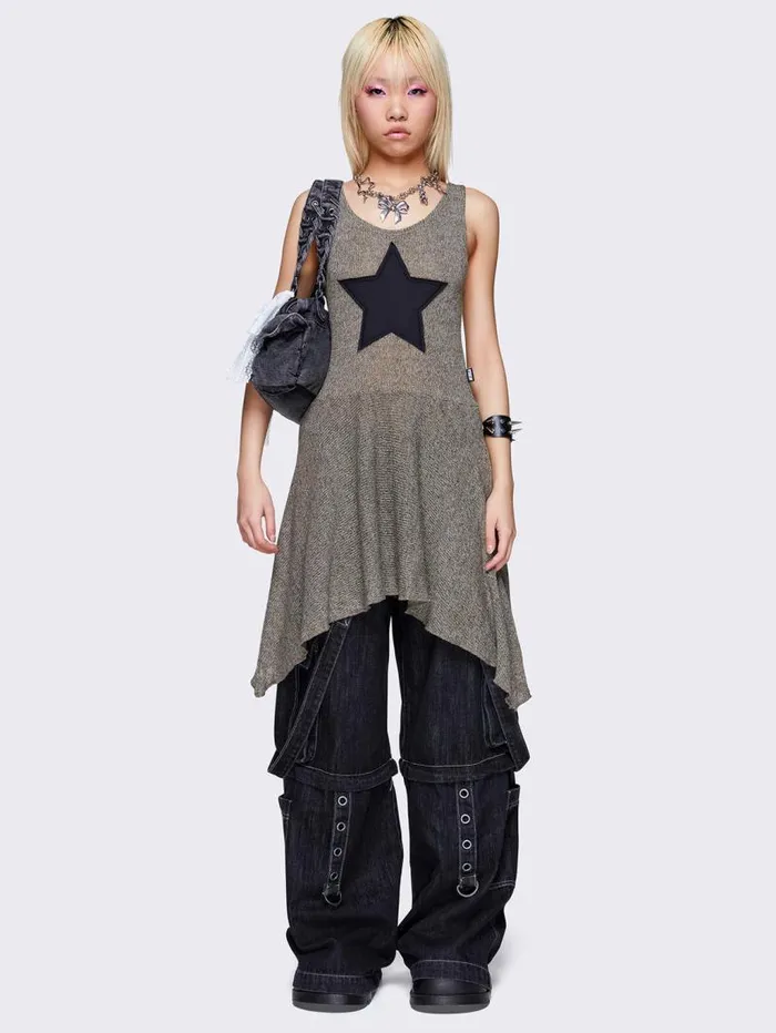 Nebula Asymmetric Mini Dress Women Minga London Knitwear