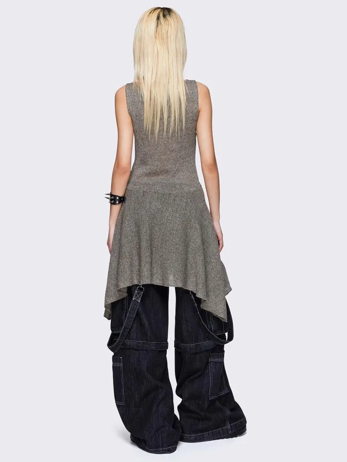 Nebula Asymmetric Mini Dress Women Minga London Knitwear