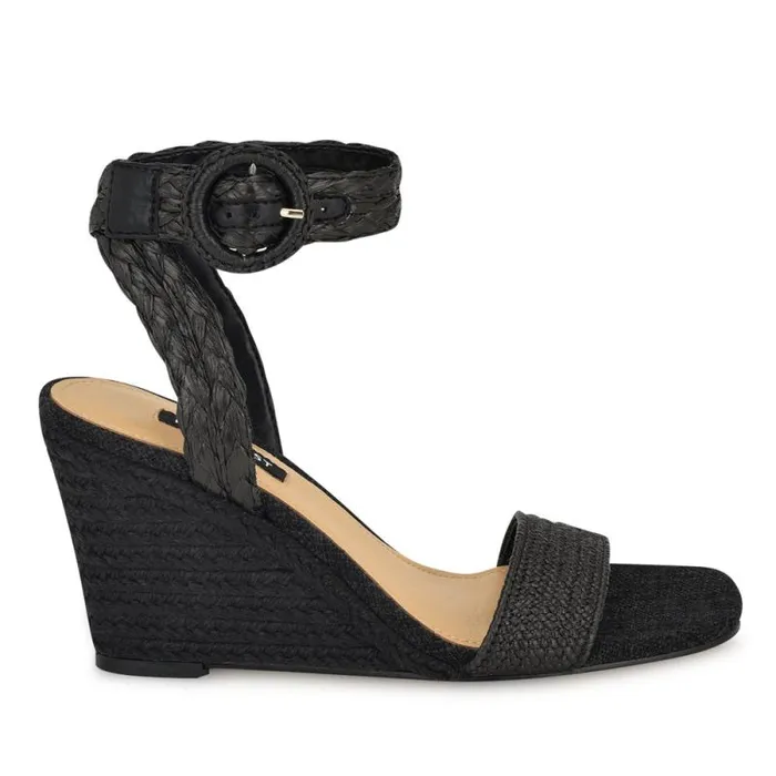 Nerisa Espadrille Wedge Sandals Black Women Nine West Sandals