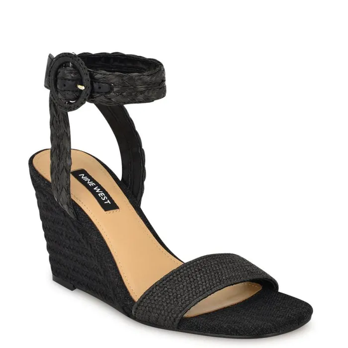Nerisa Espadrille Wedge Sandals Black Women Nine West Sandals