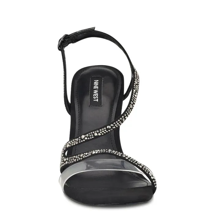 Nines Strappy Heeled Sandals Black Crystal Women Nine West Sandals Nines Strappy Heeled Sandals Black Crystal Women Nine West Sandals