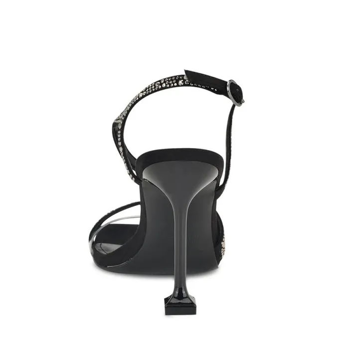 Nines Strappy Heeled Sandals Black Crystal Women Nine West Sandals Nines Strappy Heeled Sandals Black Crystal Women Nine West Sandals